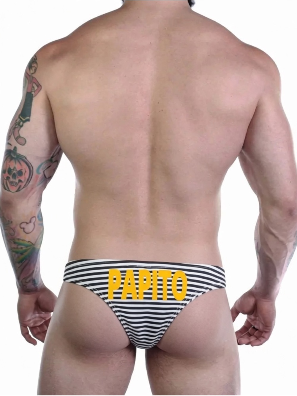 Brand New PAPITO Black & White Striped  Men's Bikini Briefs